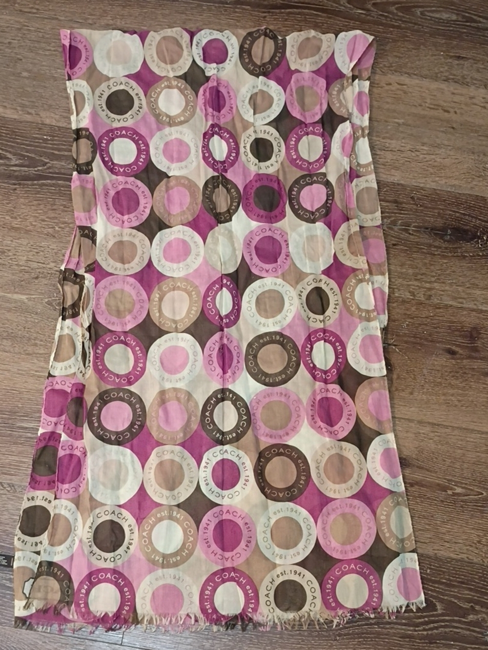 Coach Y2k Cotton Scarf Purple Brown Combo